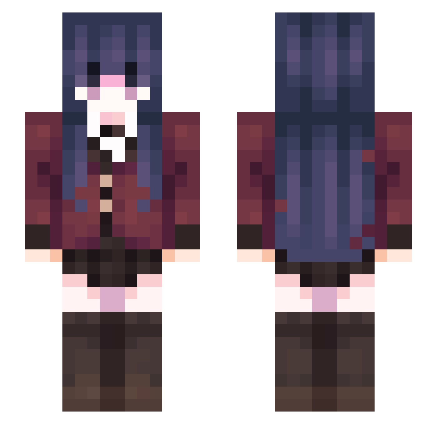emxwtn Minecraft skin, front and back view