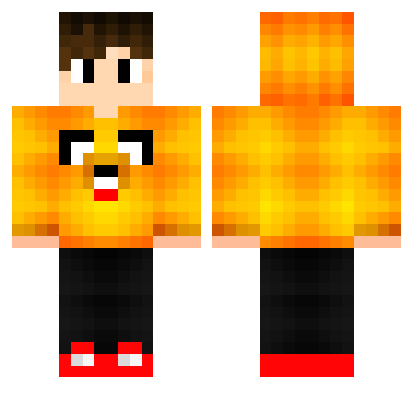 Dezinho Minecraft skin, front and back view