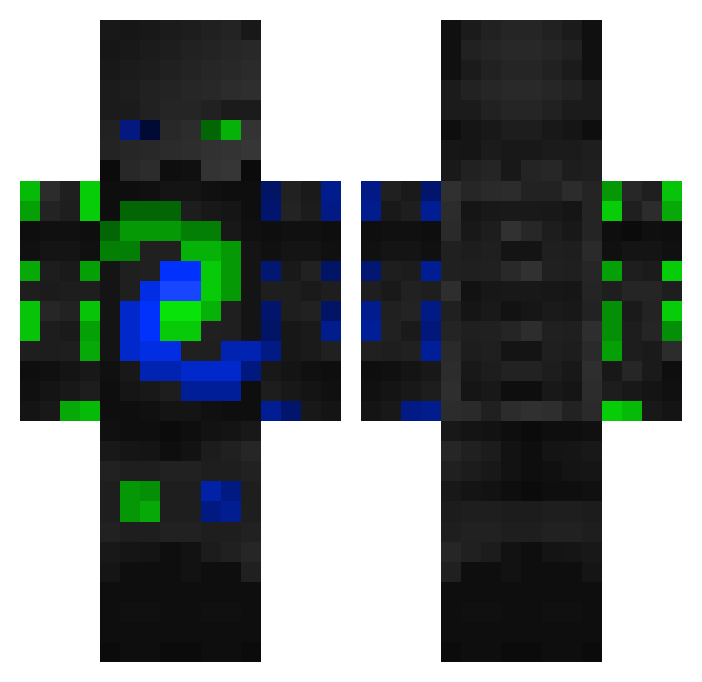 jack_vet Minecraft skin, front and back view