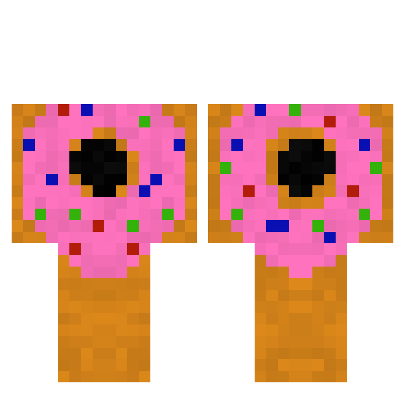 LakersInSix Minecraft skin, front and back view