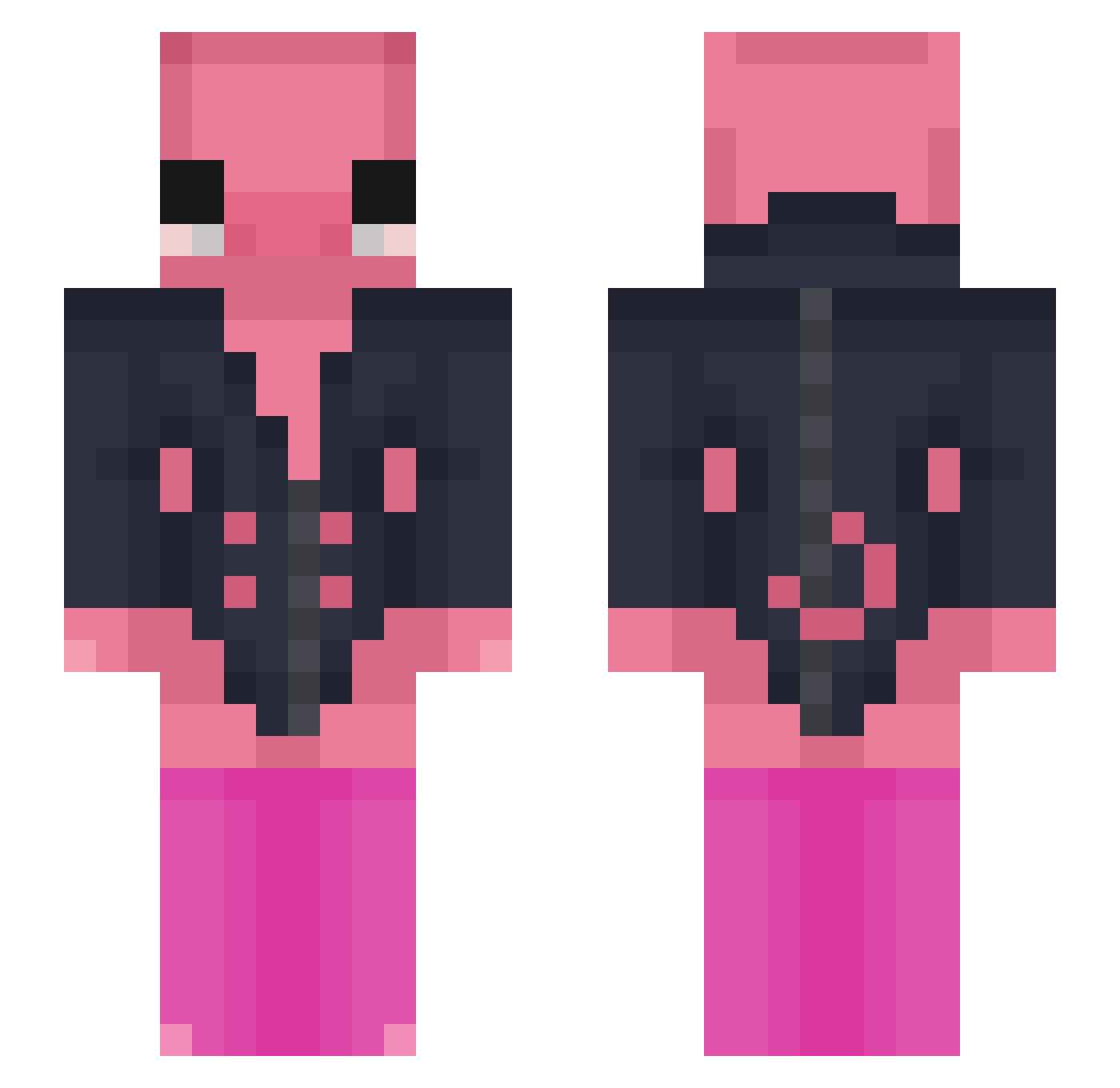 Gr3yyy_ Minecraft skin, front and back view