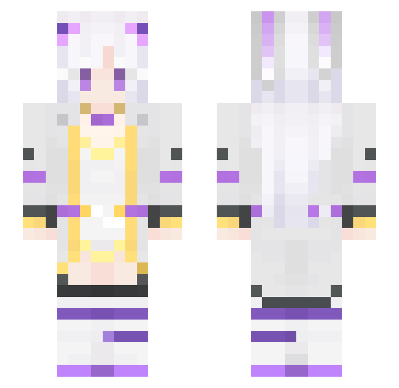 GunbunnyEve Minecraft skin, front and back view