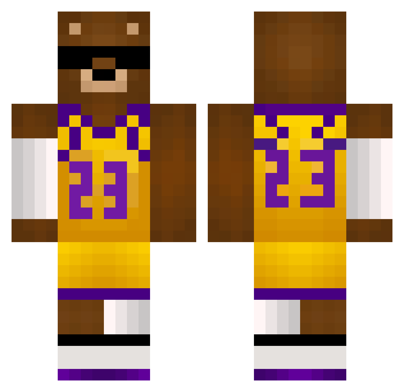 zazika Minecraft skin, front and back view
