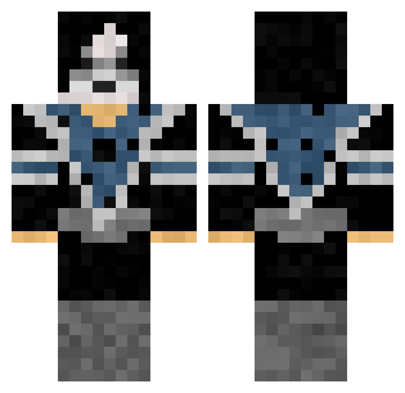 DerEisige Minecraft skin, front and back view