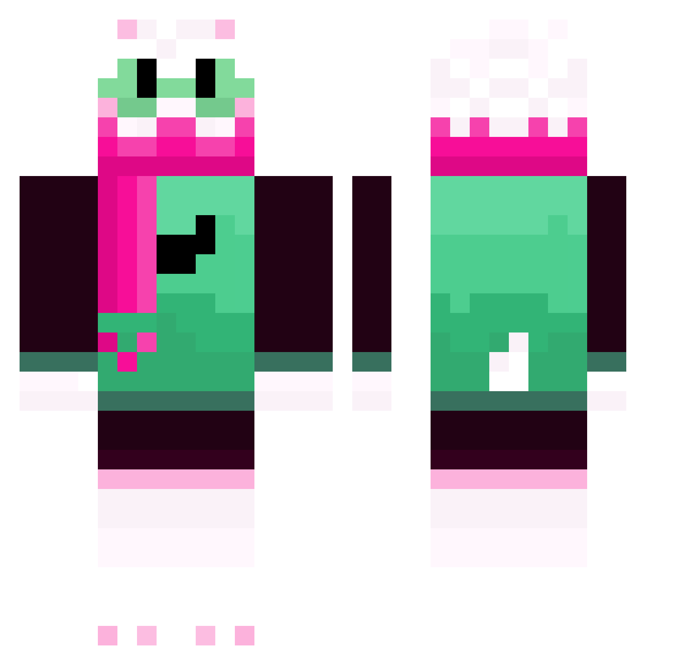 Ihave3bones Minecraft skin, front and back view