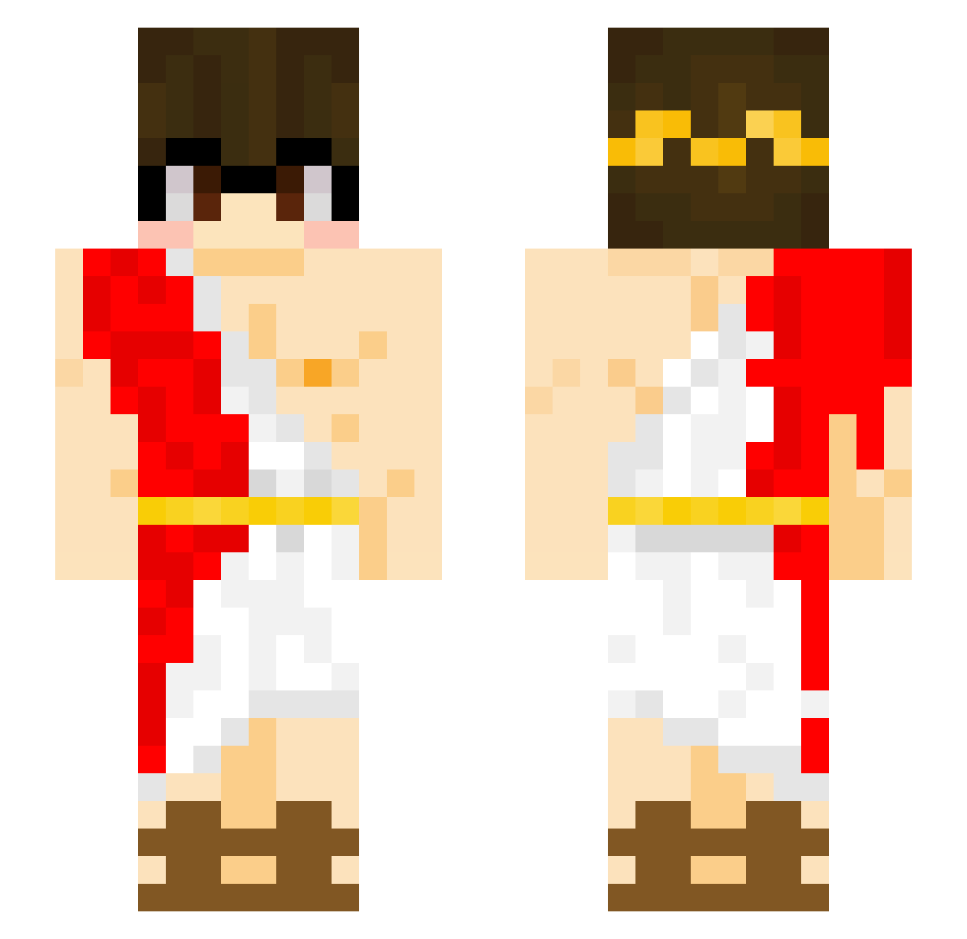 iHeyder Minecraft skin, front and back view