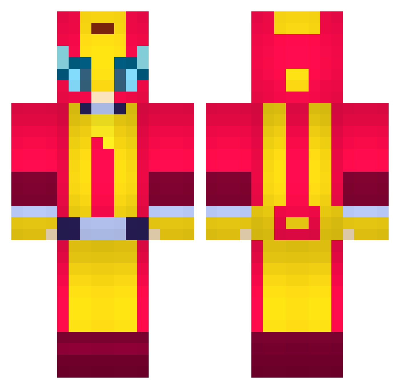 Plytrix Minecraft skin, front and back view