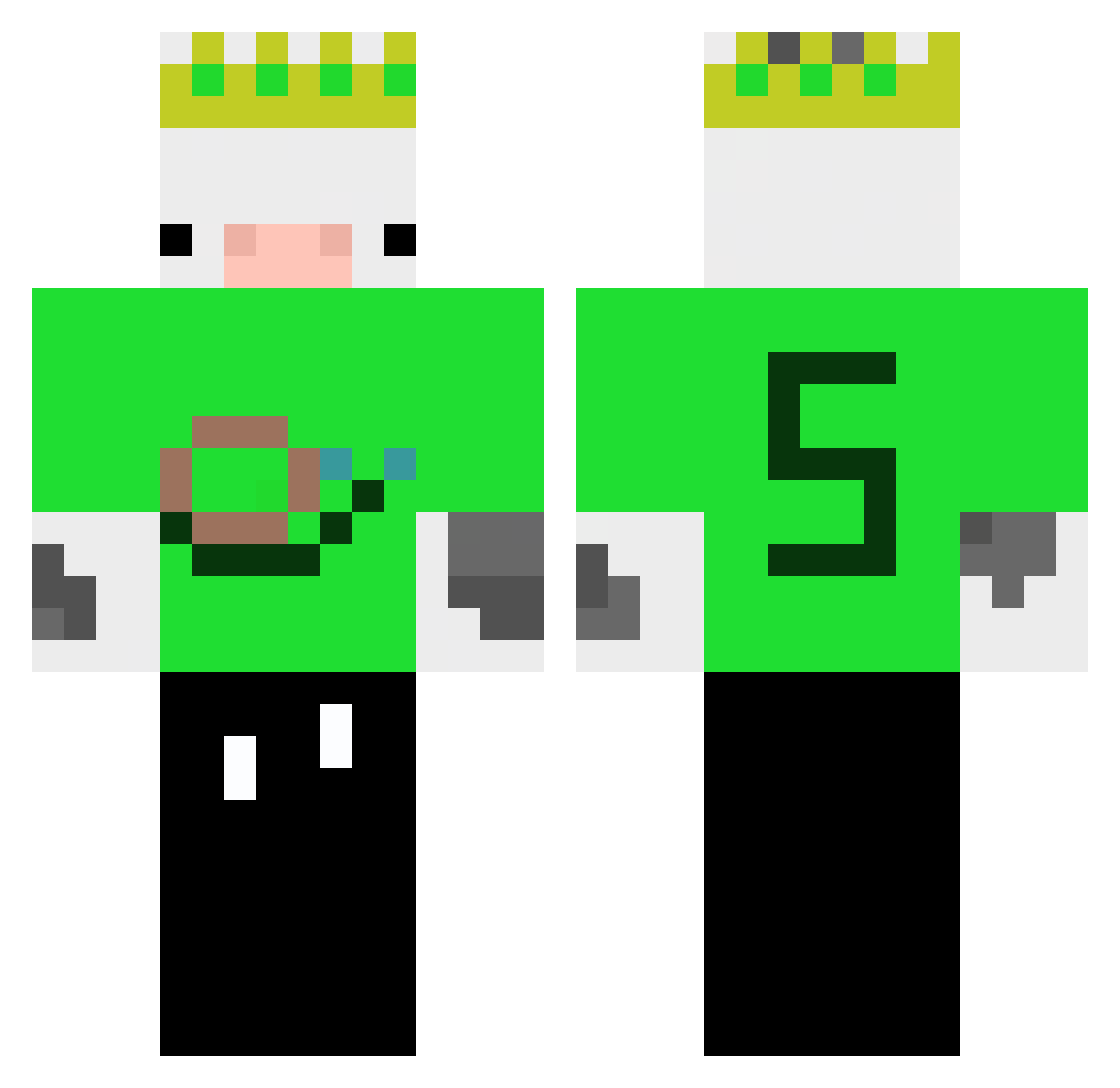 Schnecka Minecraft skin, front and back view