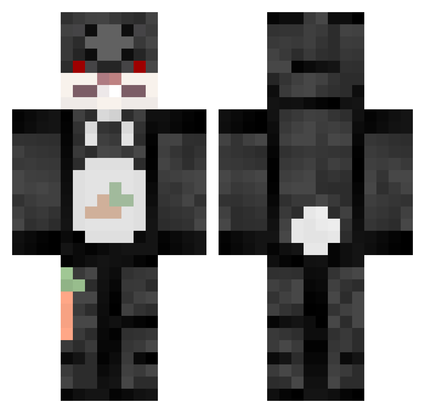 salivated Minecraft skin, front and back view