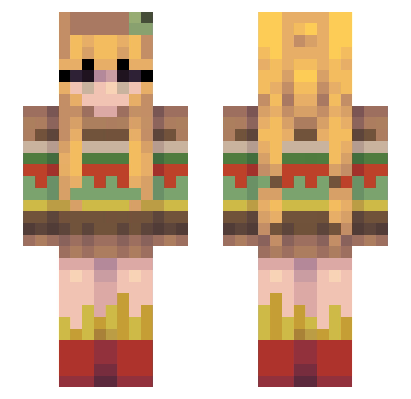 Linnea11713 Minecraft skin, front and back view