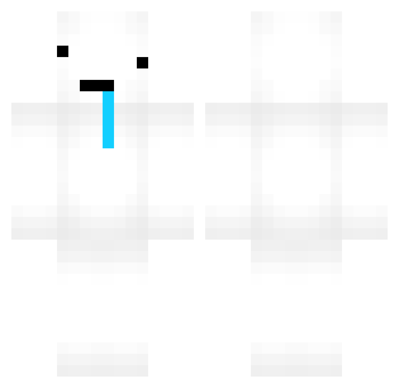 sidewhisper Minecraft skin, front and back view
