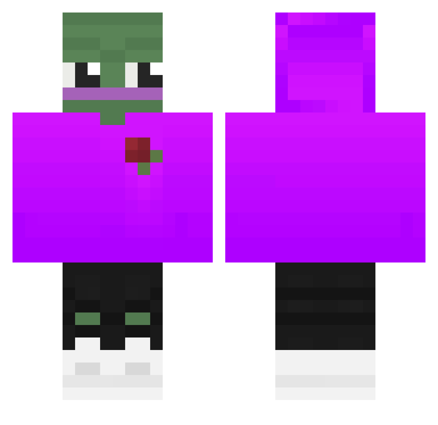 HETCBETA Minecraft skin, front and back view