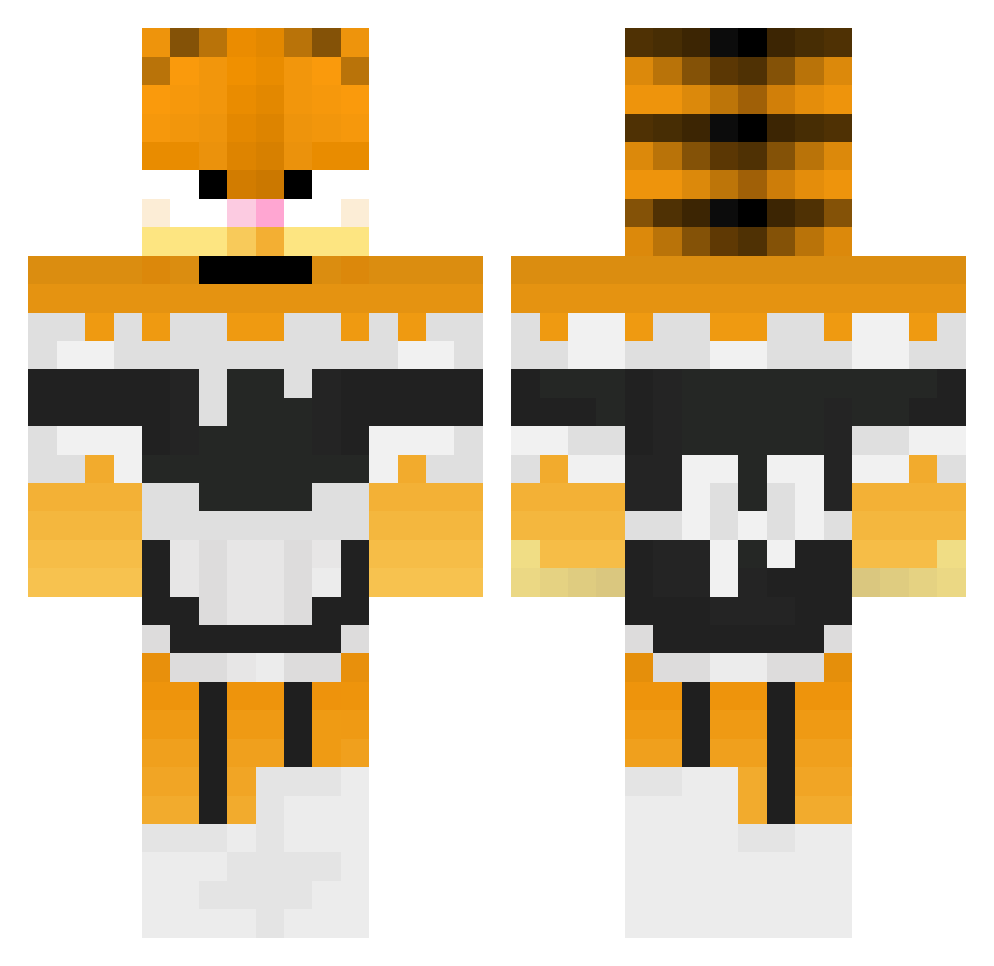 ventriloquistic Minecraft skin, front and back view