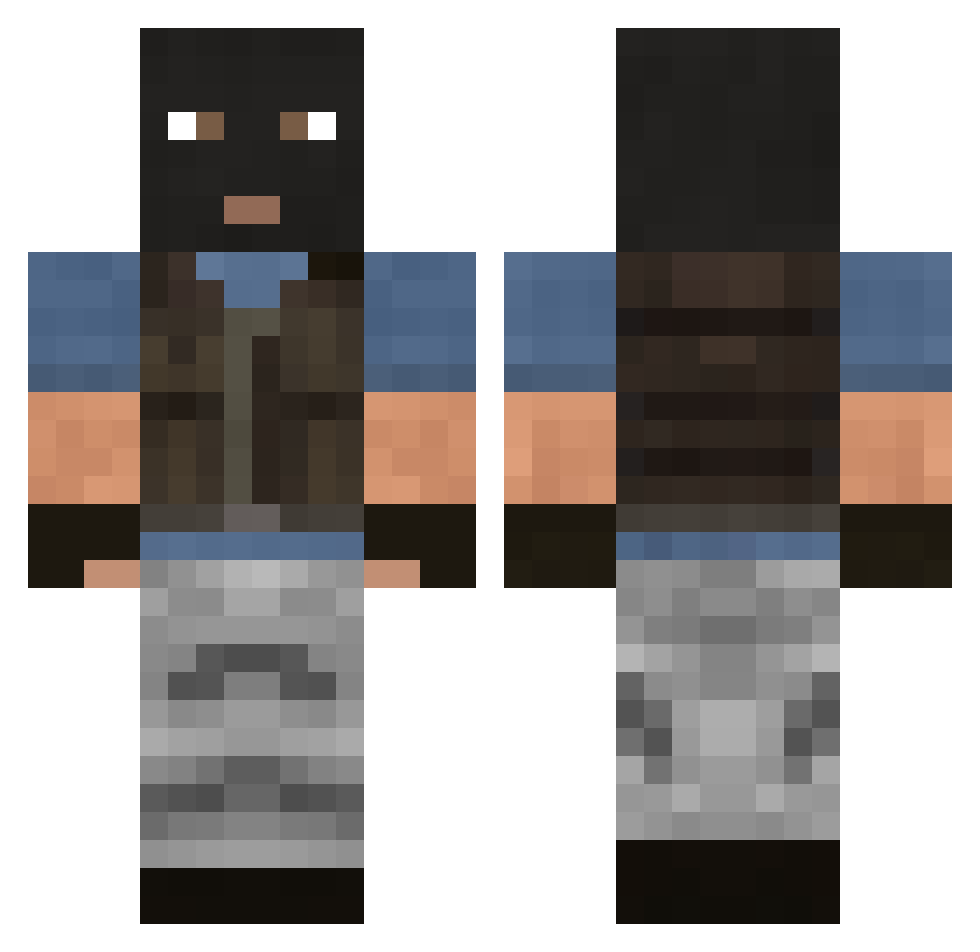 Dizdar Minecraft skin, front and back view