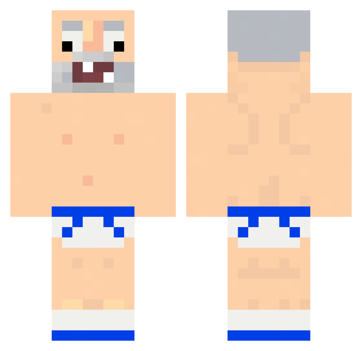 Yahu_Inflation Minecraft skin, front and back view