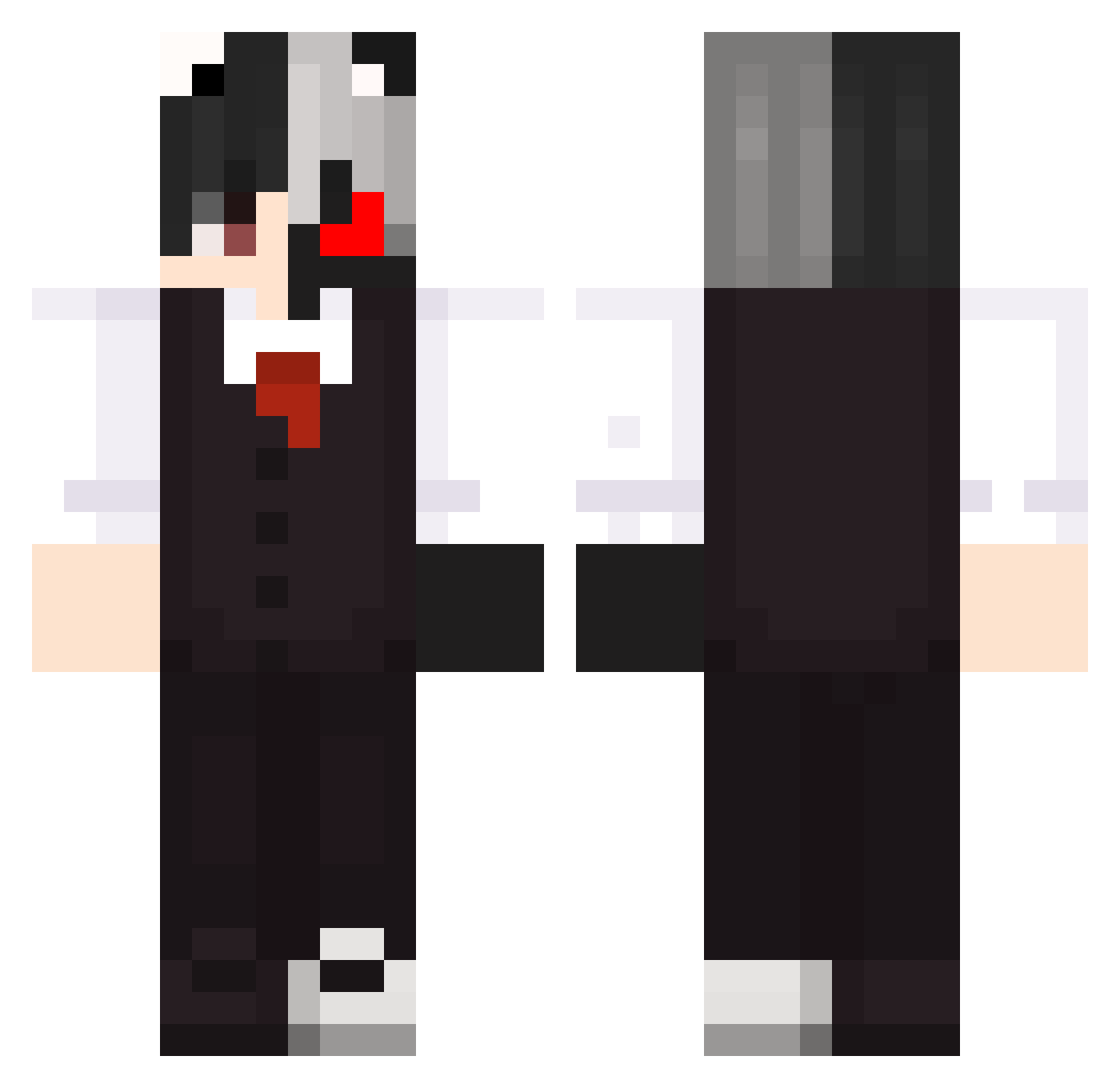 Aiinzz Minecraft skin, front and back view