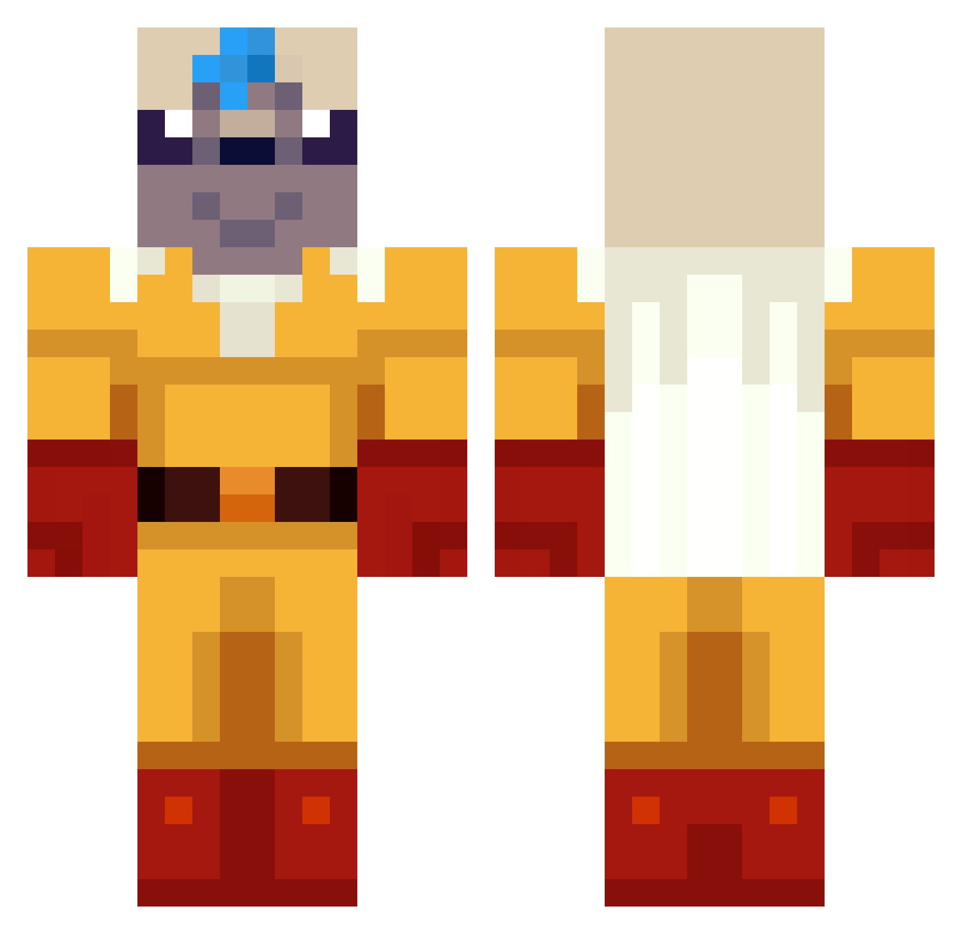 UNiCOMICS Minecraft skin, front and back view