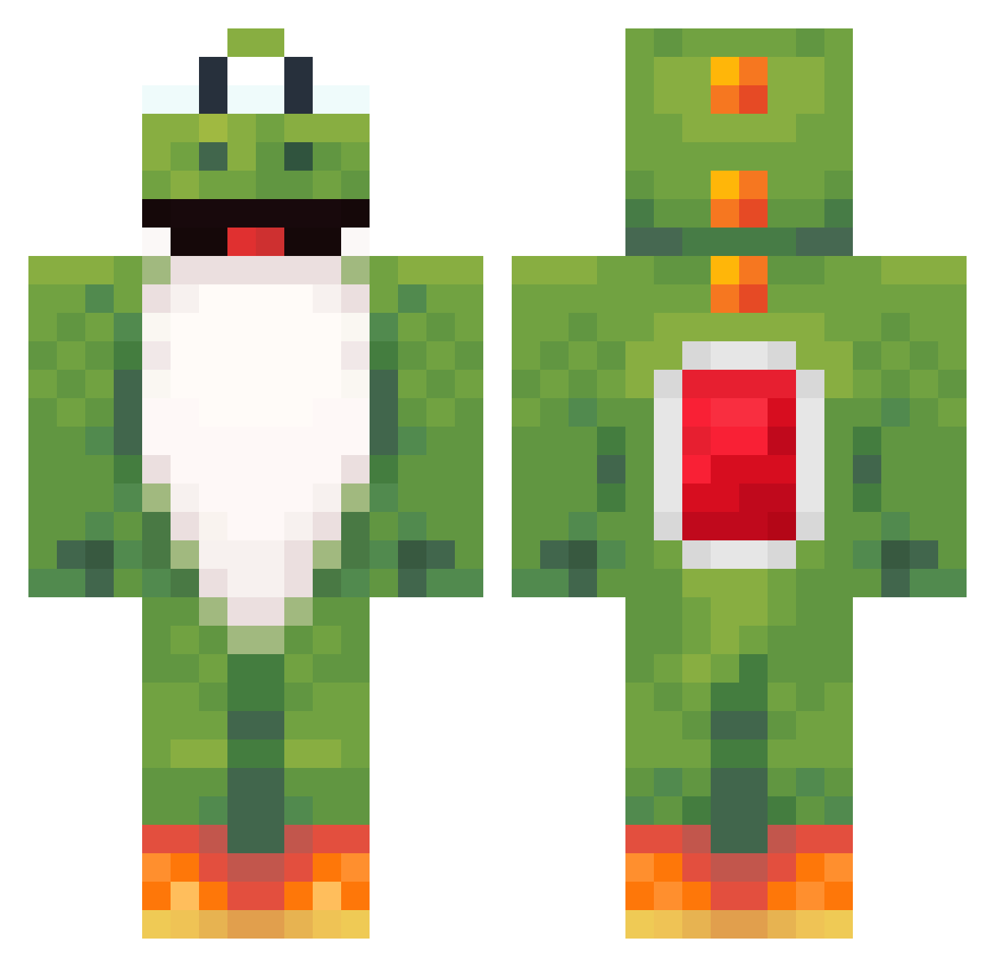 Asquat Minecraft skin, front and back view