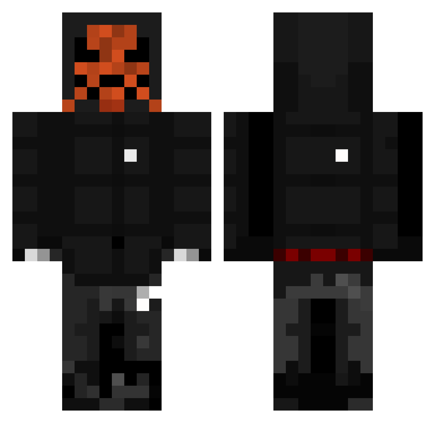 Purpledragon_ Minecraft skin, front and back view