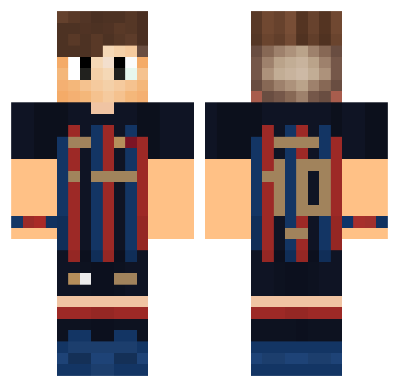 Danc000 Minecraft skin, front and back view