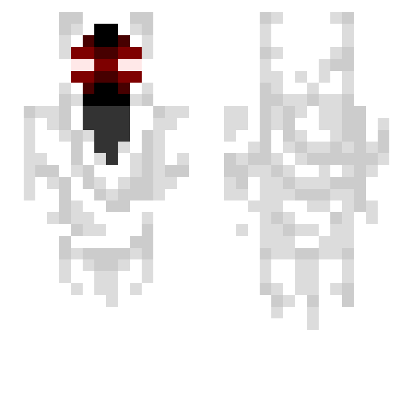GH0STD33RI Minecraft skin, front and back view