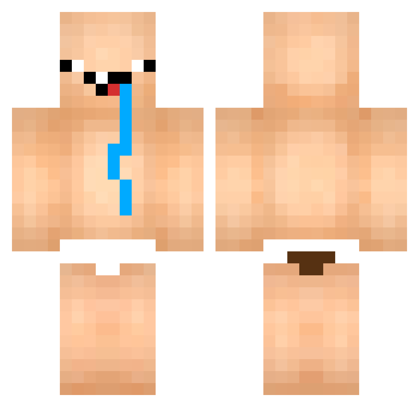 roryzz Minecraft skin, front and back view