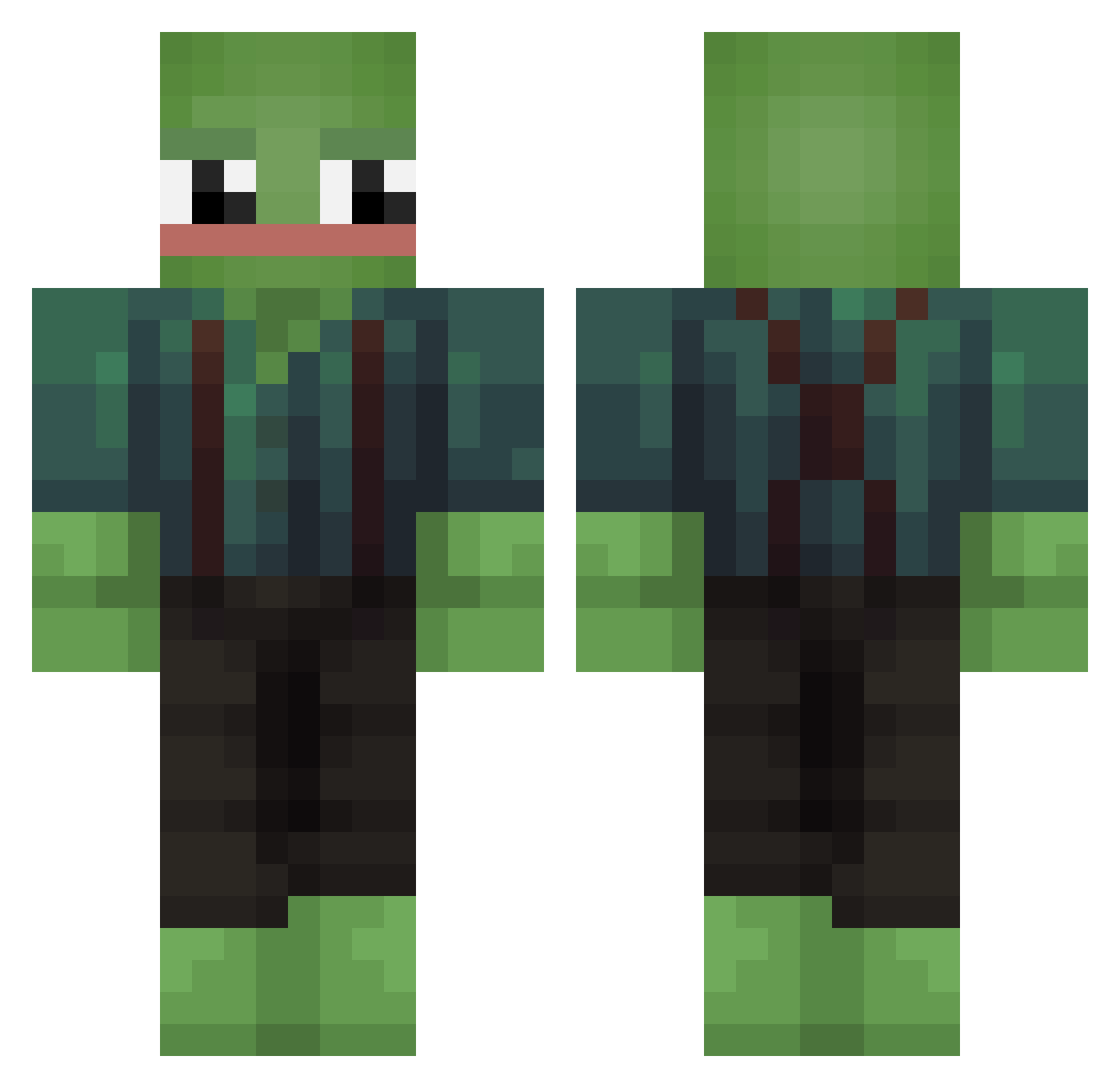 AlsoBrodi Minecraft skin, front and back view