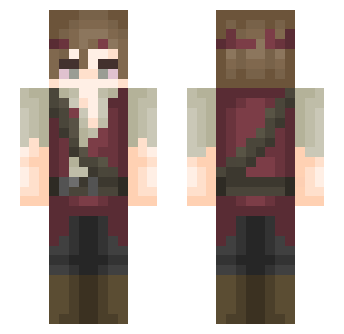 sseraflm Minecraft skin, front and back view