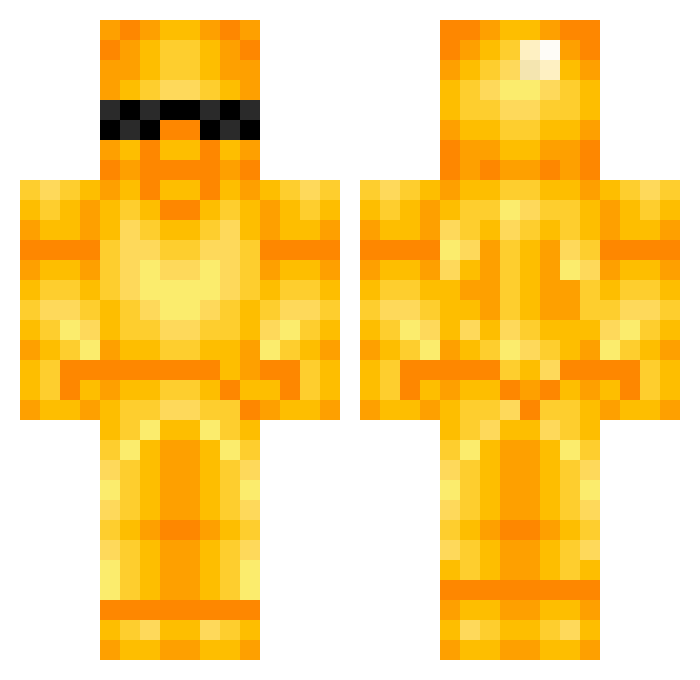 UhcPog Minecraft skin, front and back view