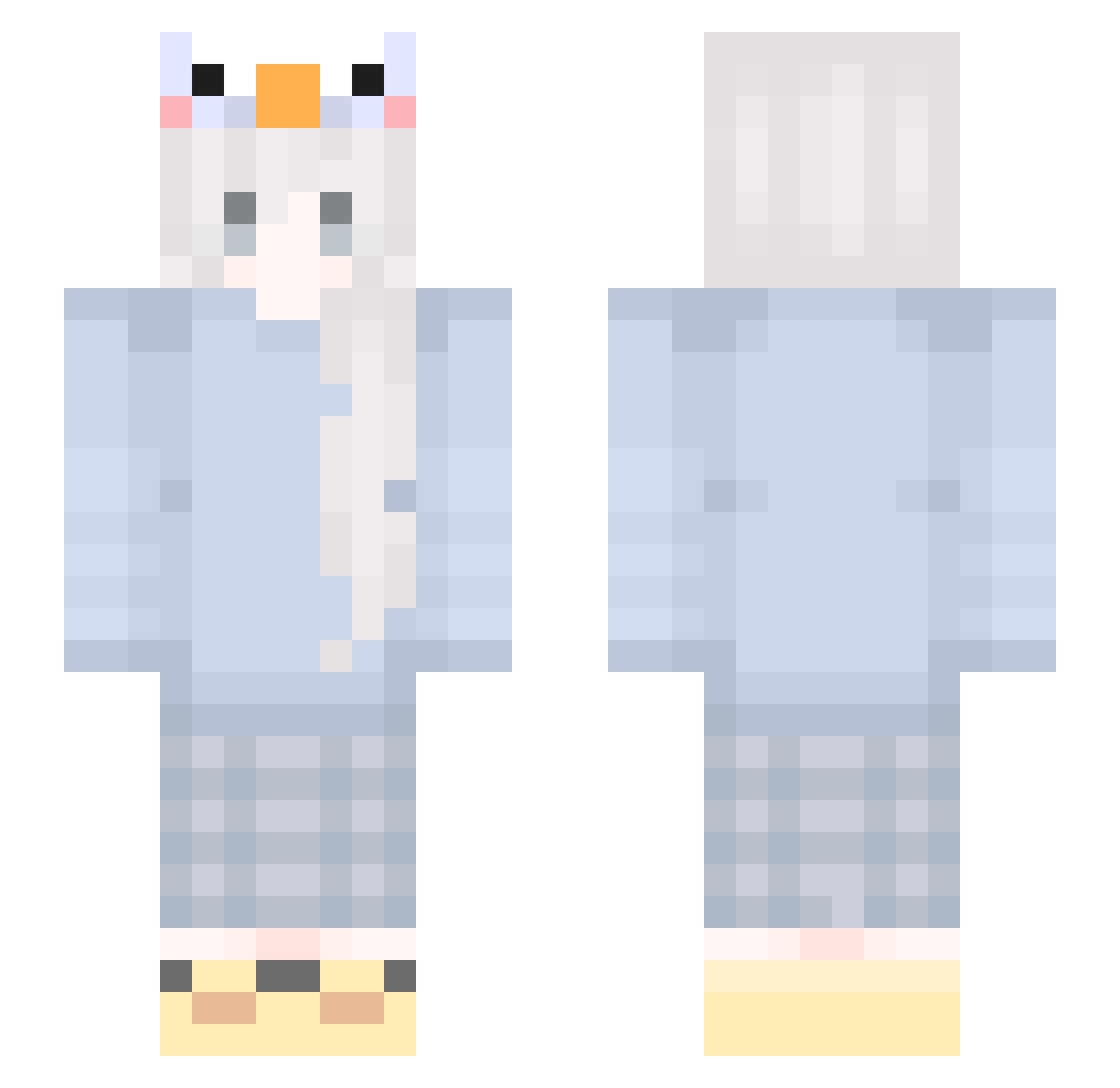 7lin_zhoy Minecraft skin, front and back view
