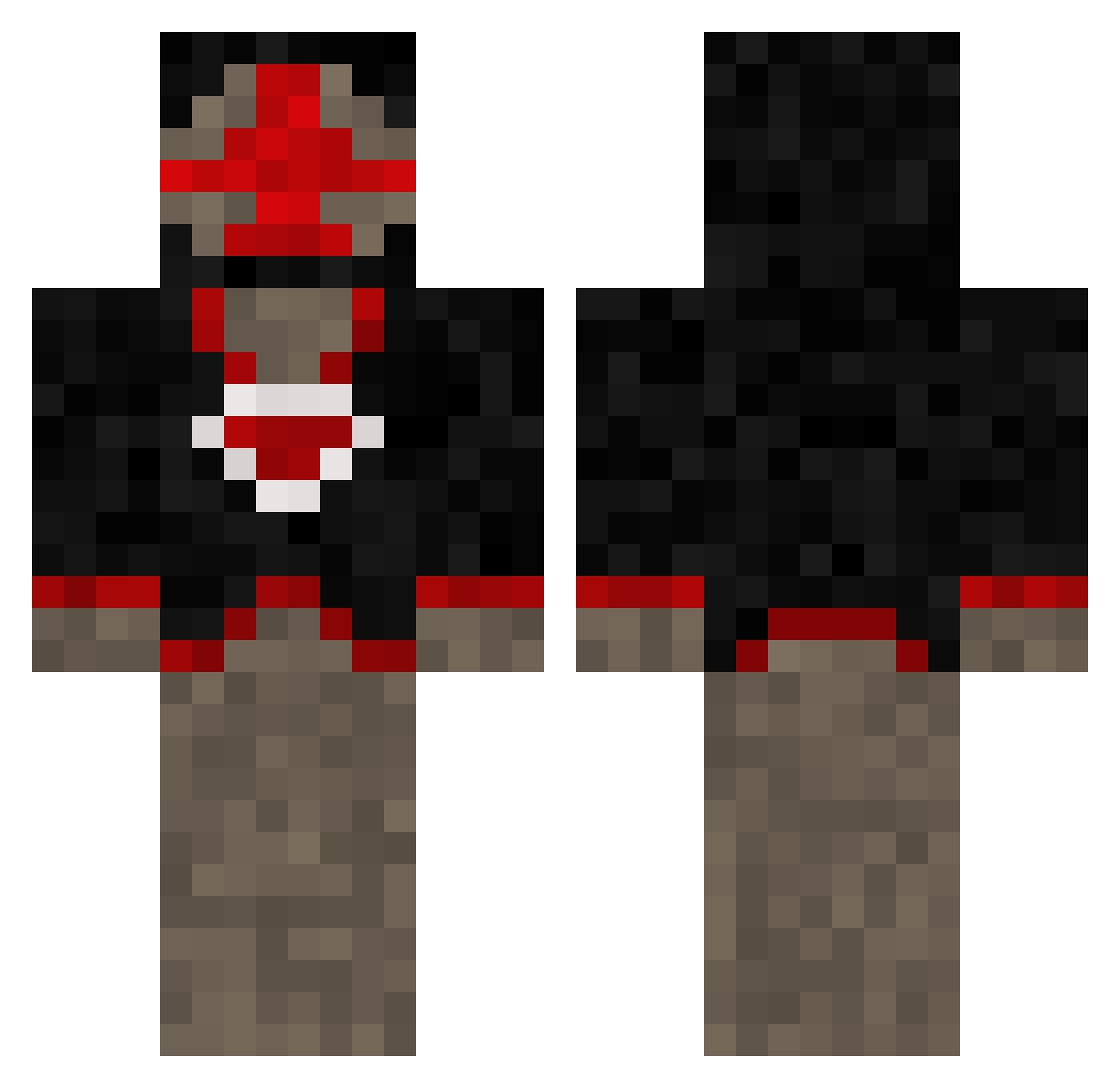 MrBiffleBee Minecraft skin, front and back view