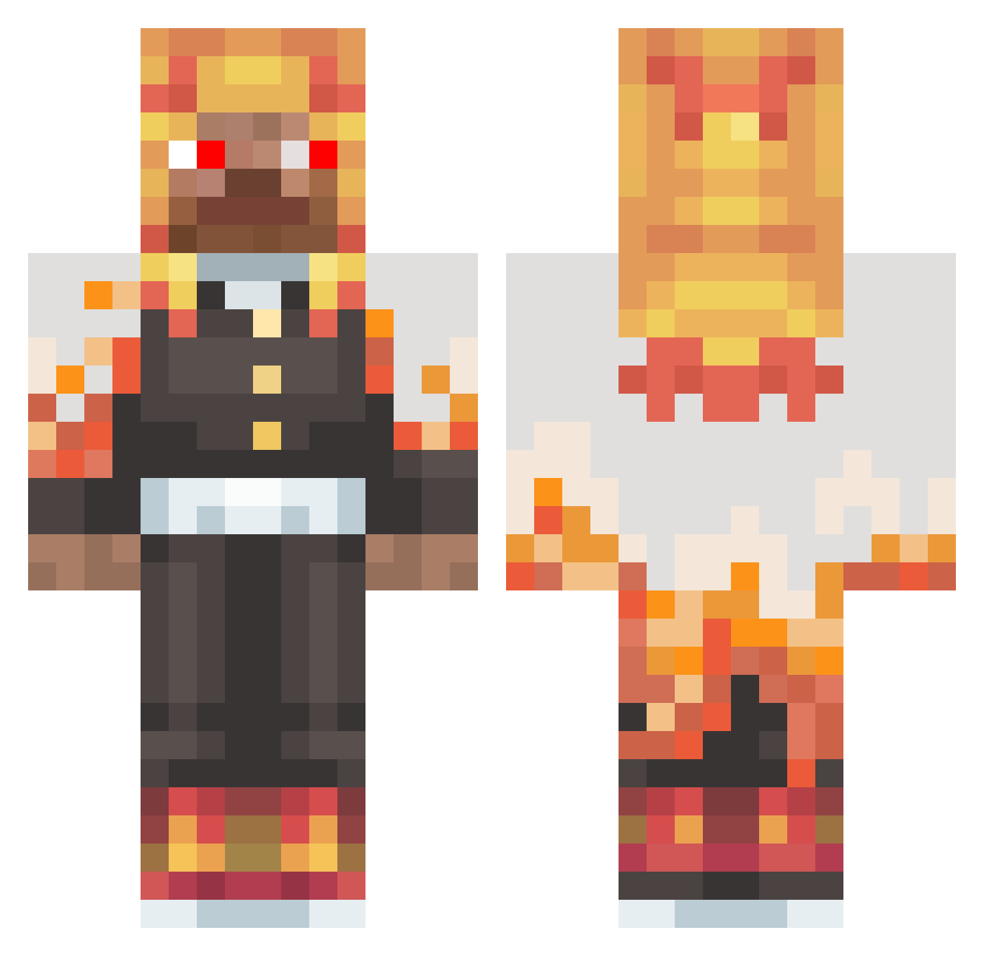PolishFighter Minecraft skin, front and back view