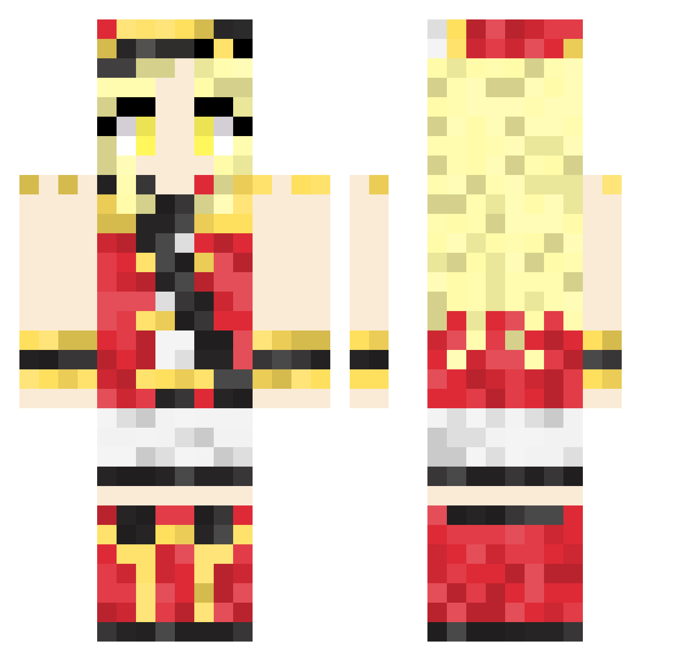 Ooo_w_ooO Minecraft skin, front and back view