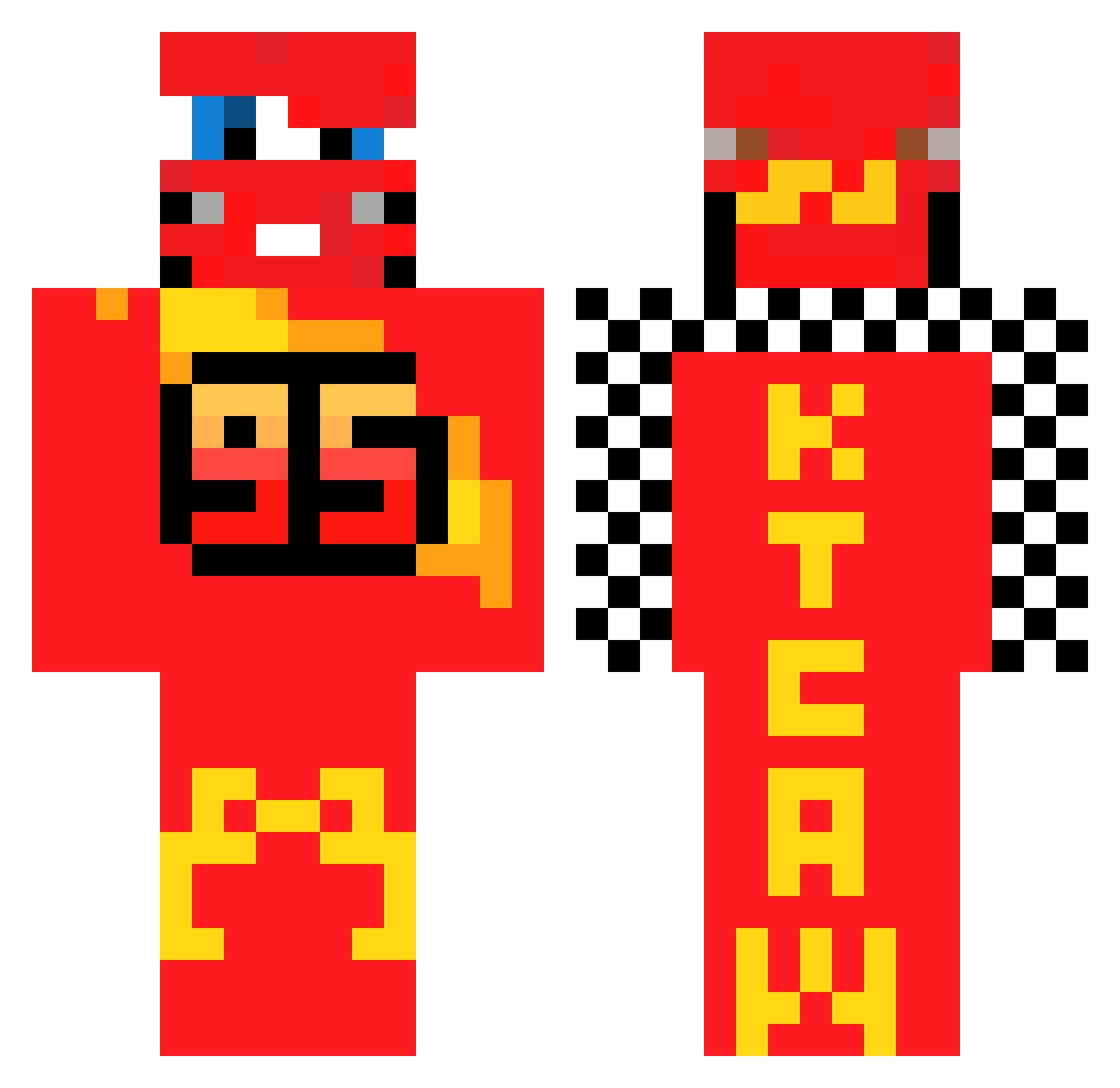AdAm_FR Minecraft skin, front and back view