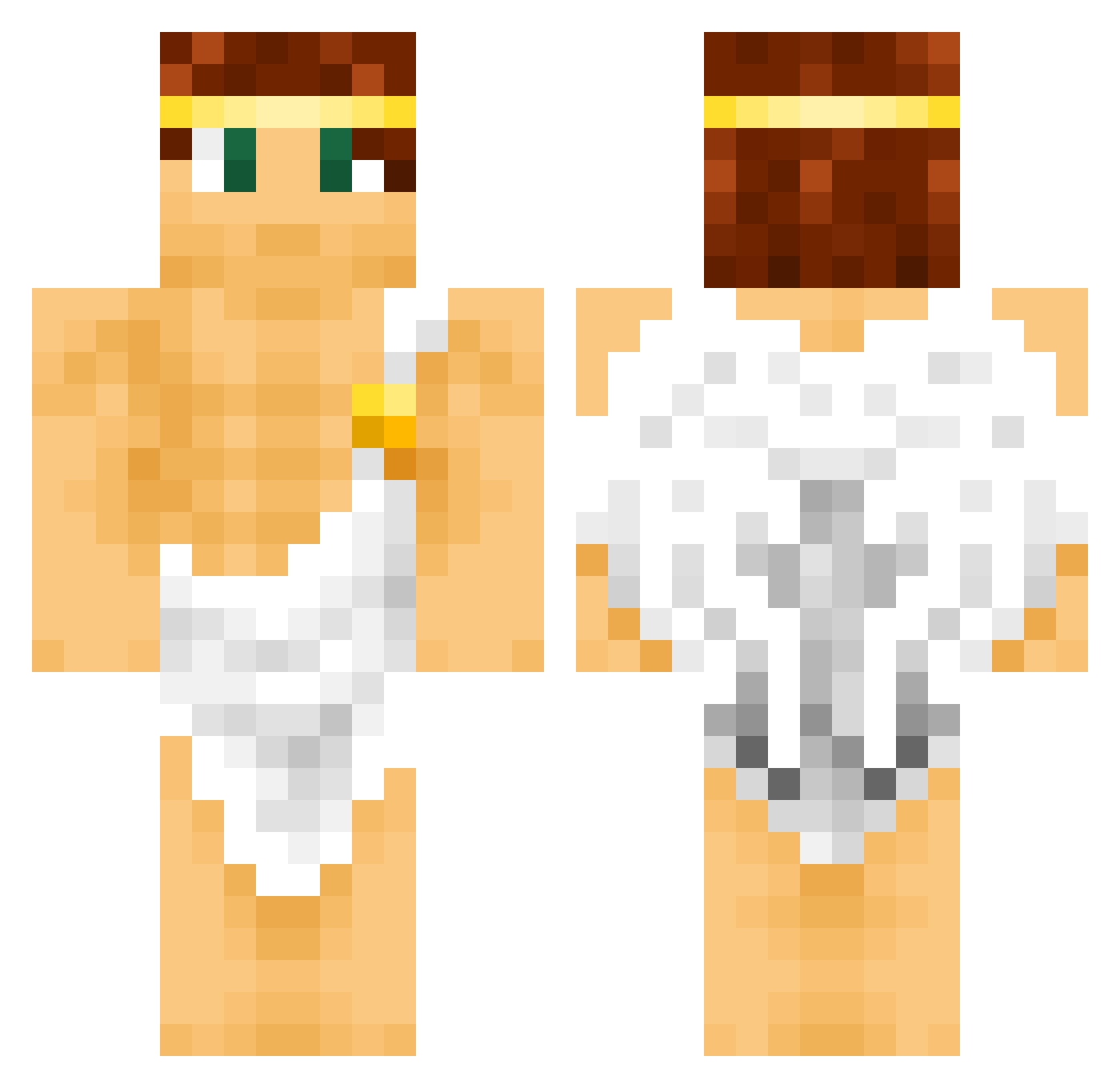 BethFeth Minecraft skin, front and back view