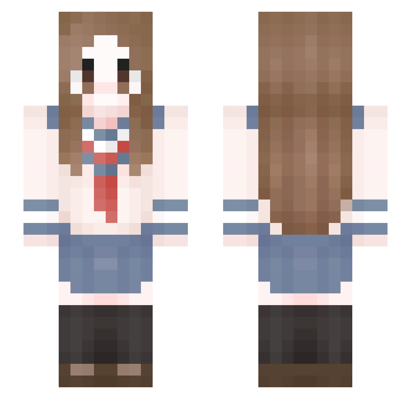 Crafty_Noob Minecraft skin, front and back view