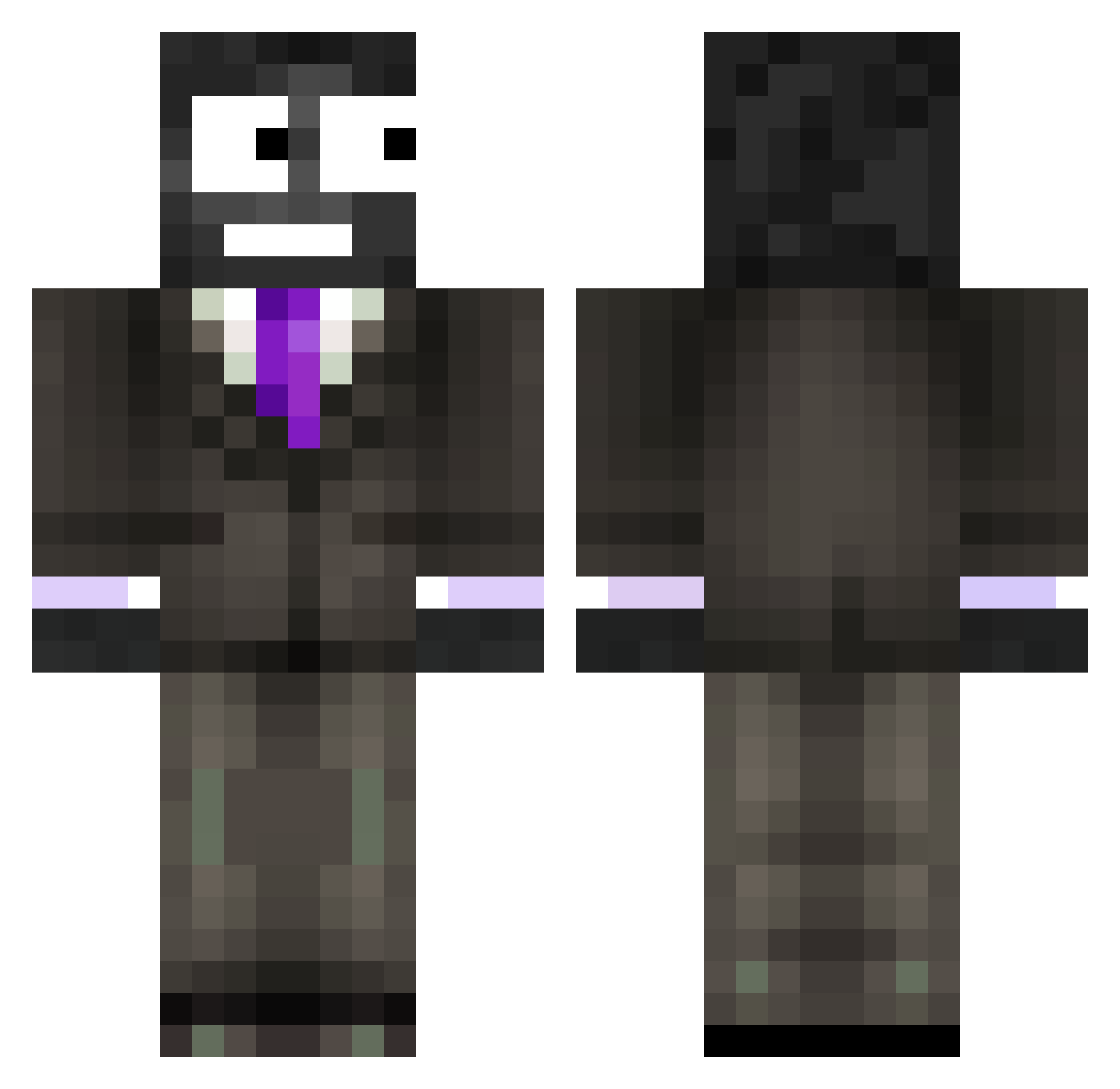 Soulah Minecraft skin, front and back view