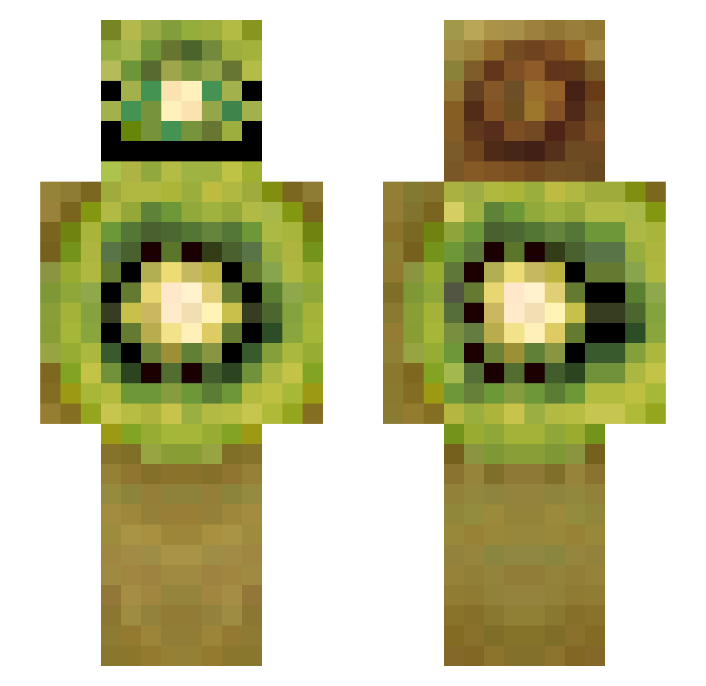 thugology Minecraft skin, front and back view
