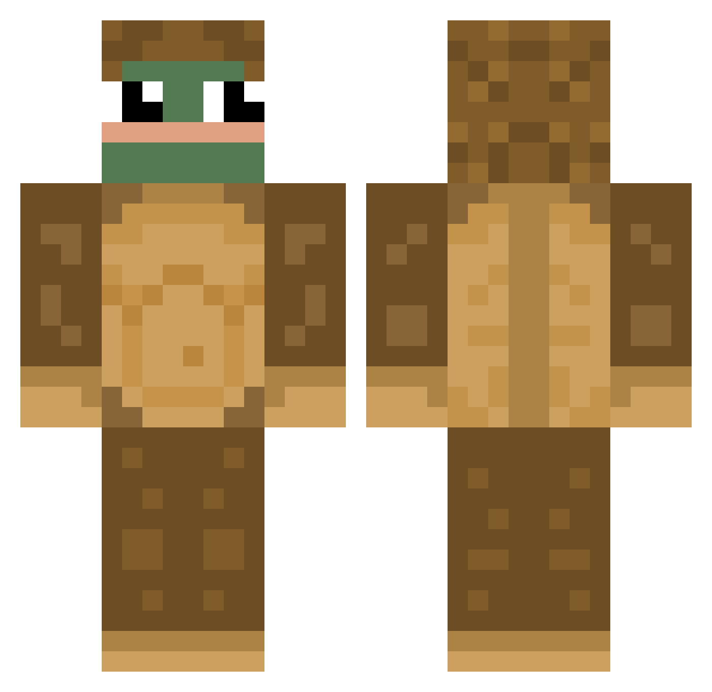 monkey16 Minecraft skin, front and back view