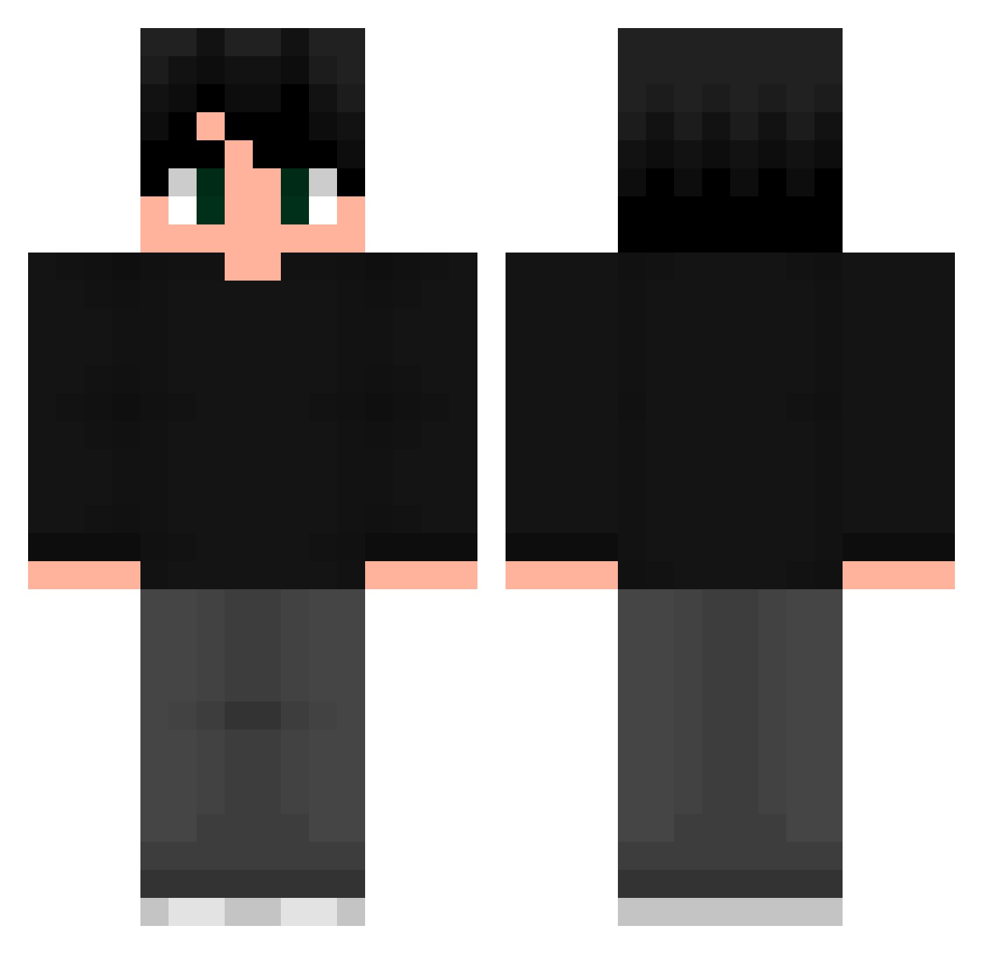 zXVOIDXz Minecraft skin, front and back view
