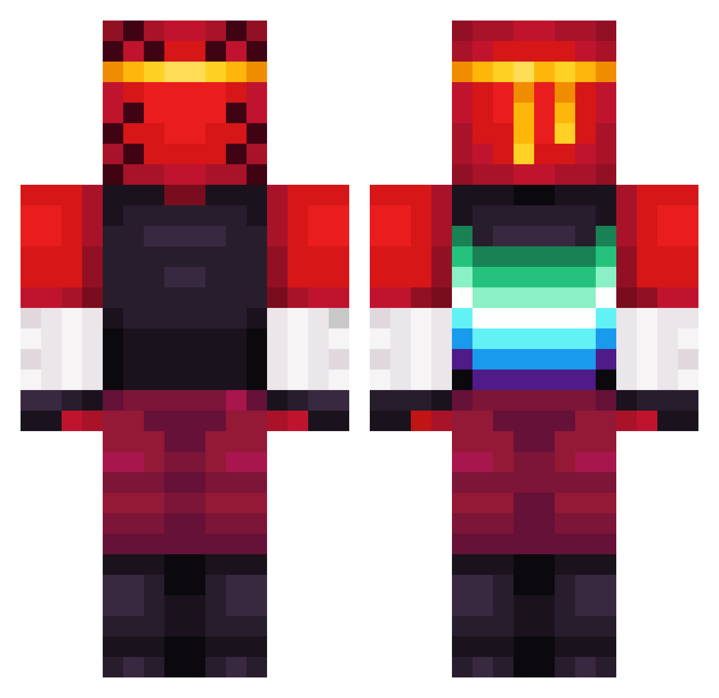 RedRay_04 Minecraft skin, front and back view