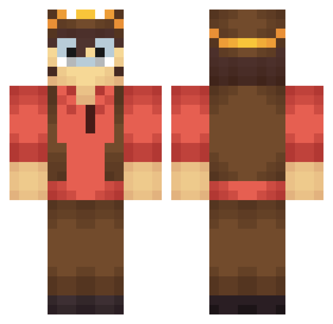 Fancy_pants8652 Minecraft skin, front and back view