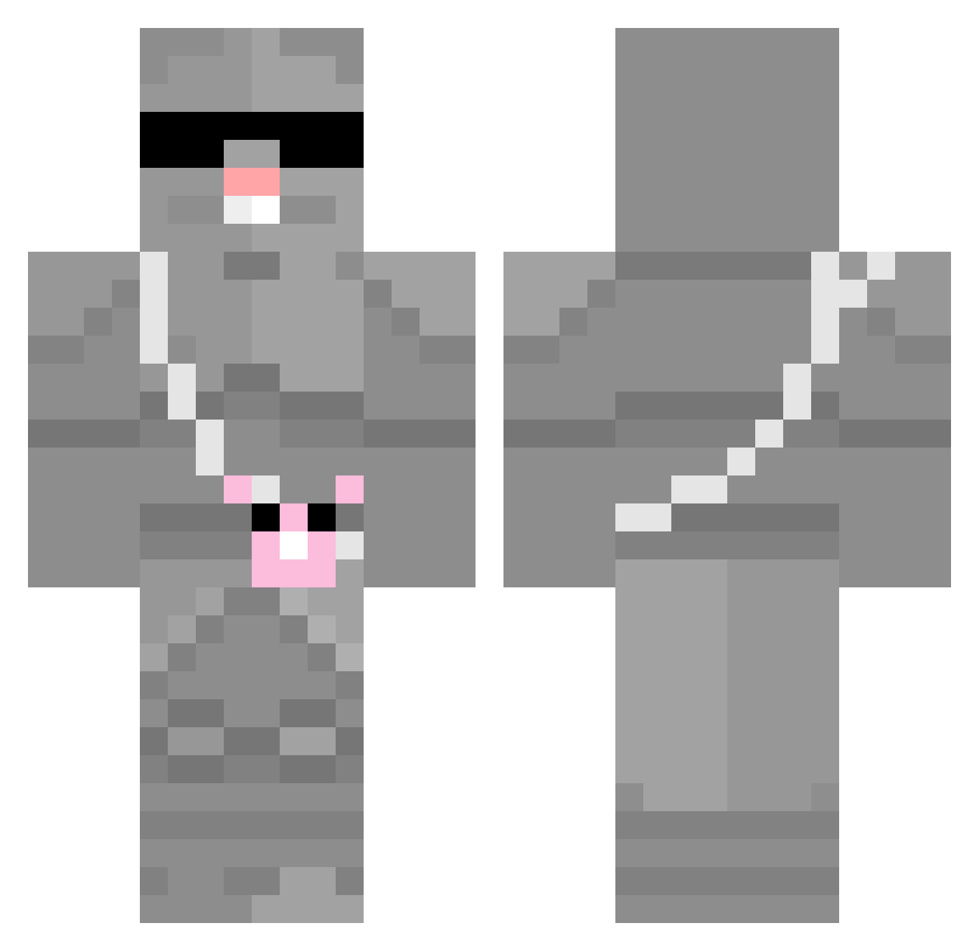 Chungular Minecraft skin, front and back view