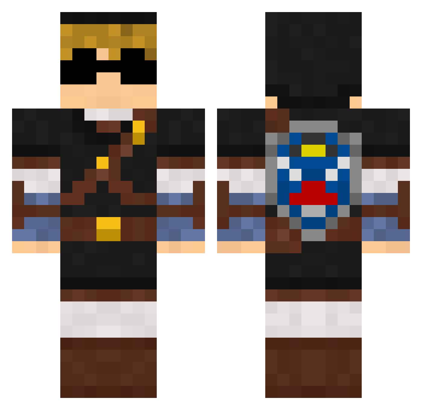 Valvyon Minecraft skin, front and back view