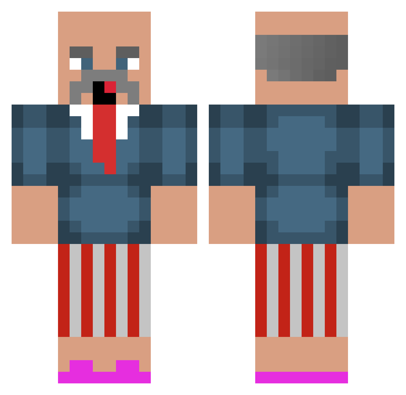 allik Minecraft skin, front and back view