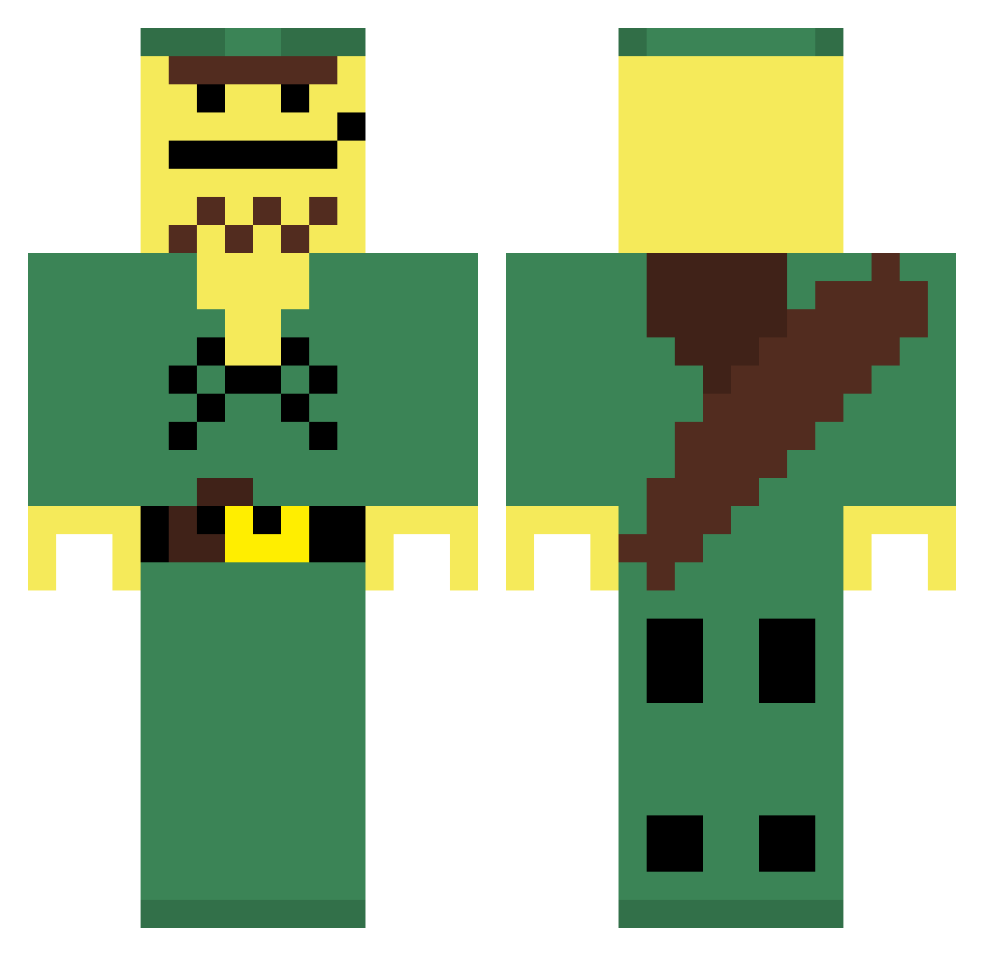 BenGoon Minecraft skin, front and back view