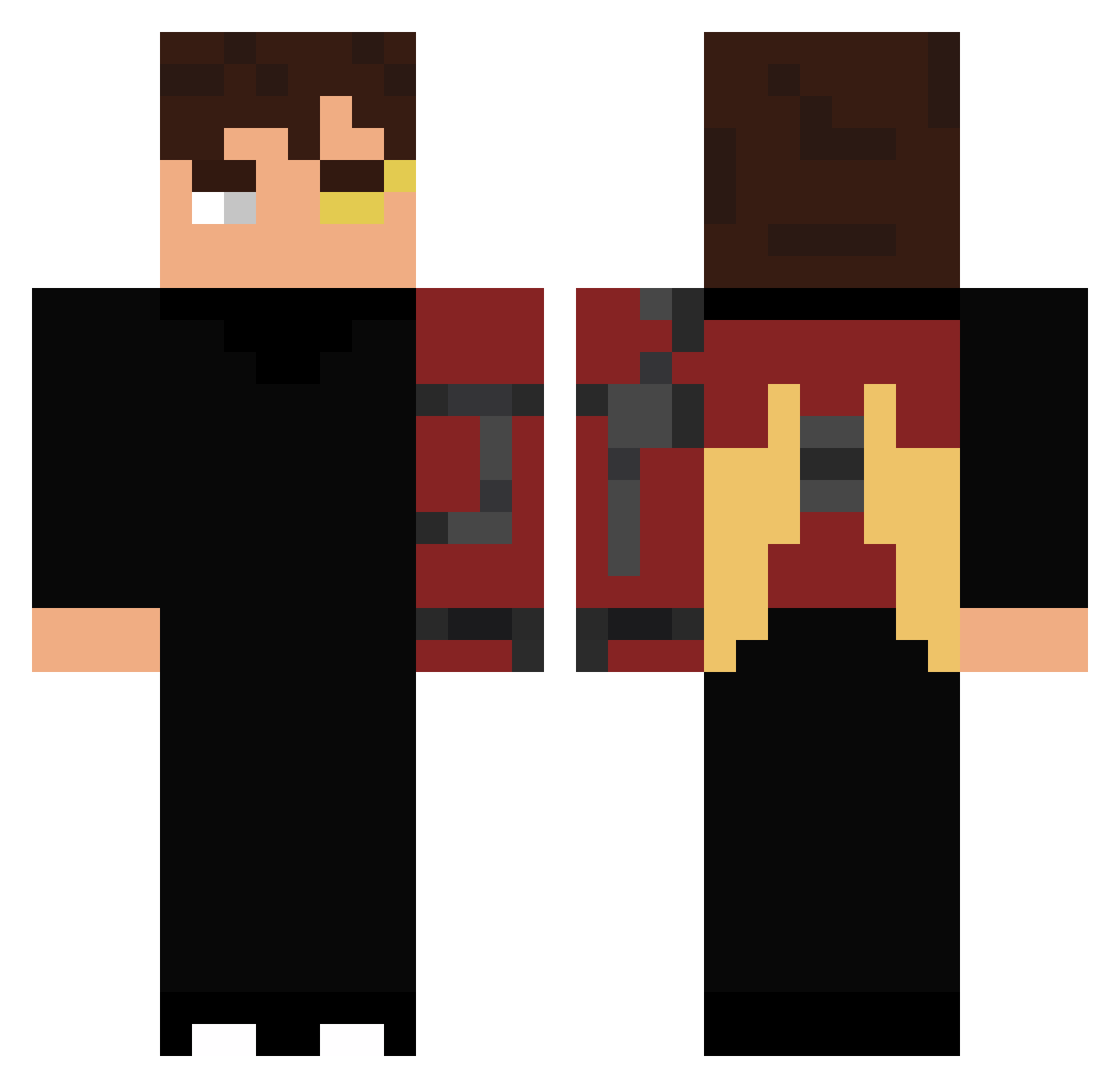 J0yfulJ0y Minecraft skin, front and back view