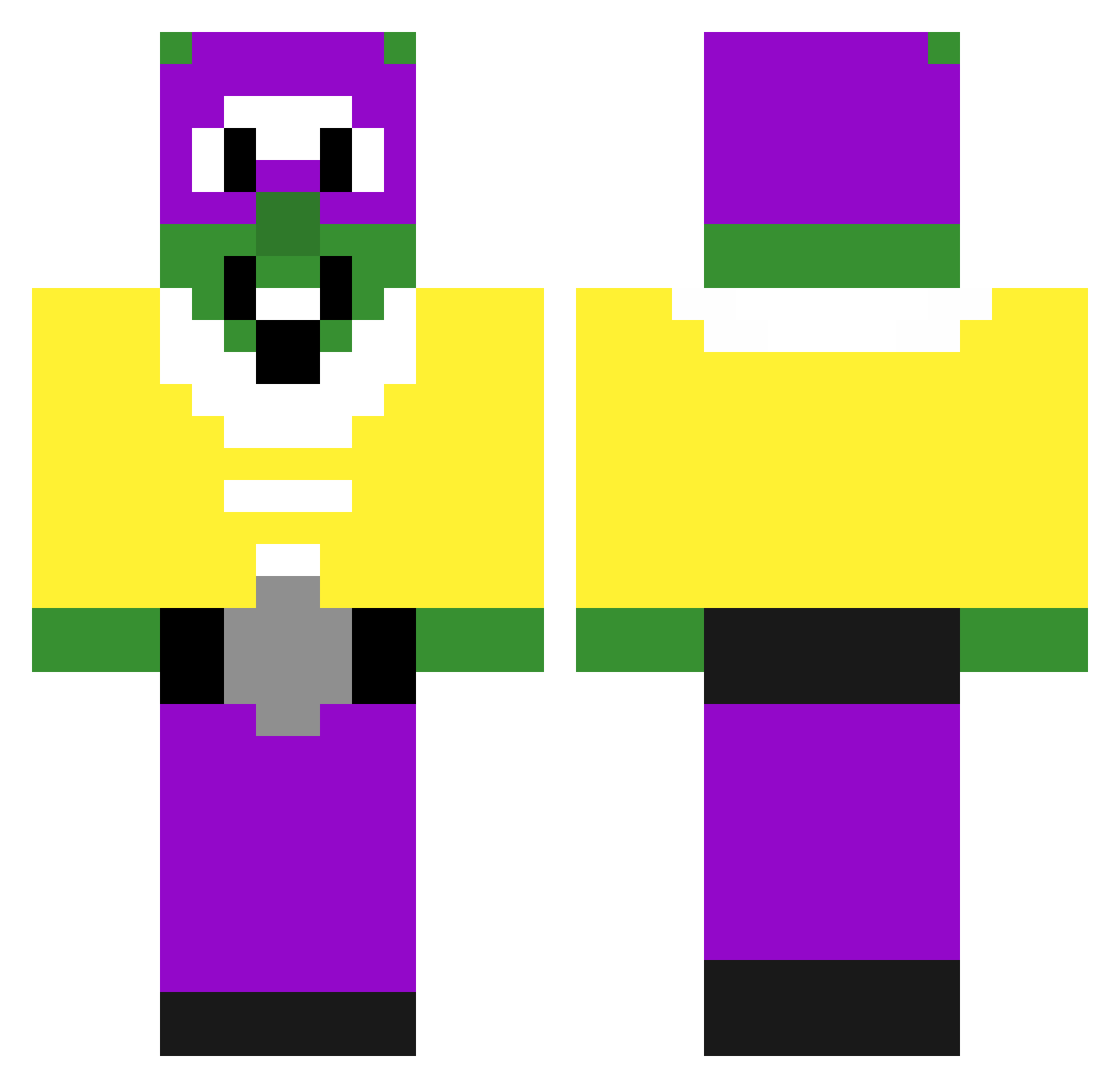 Deaner Minecraft skin, front and back view