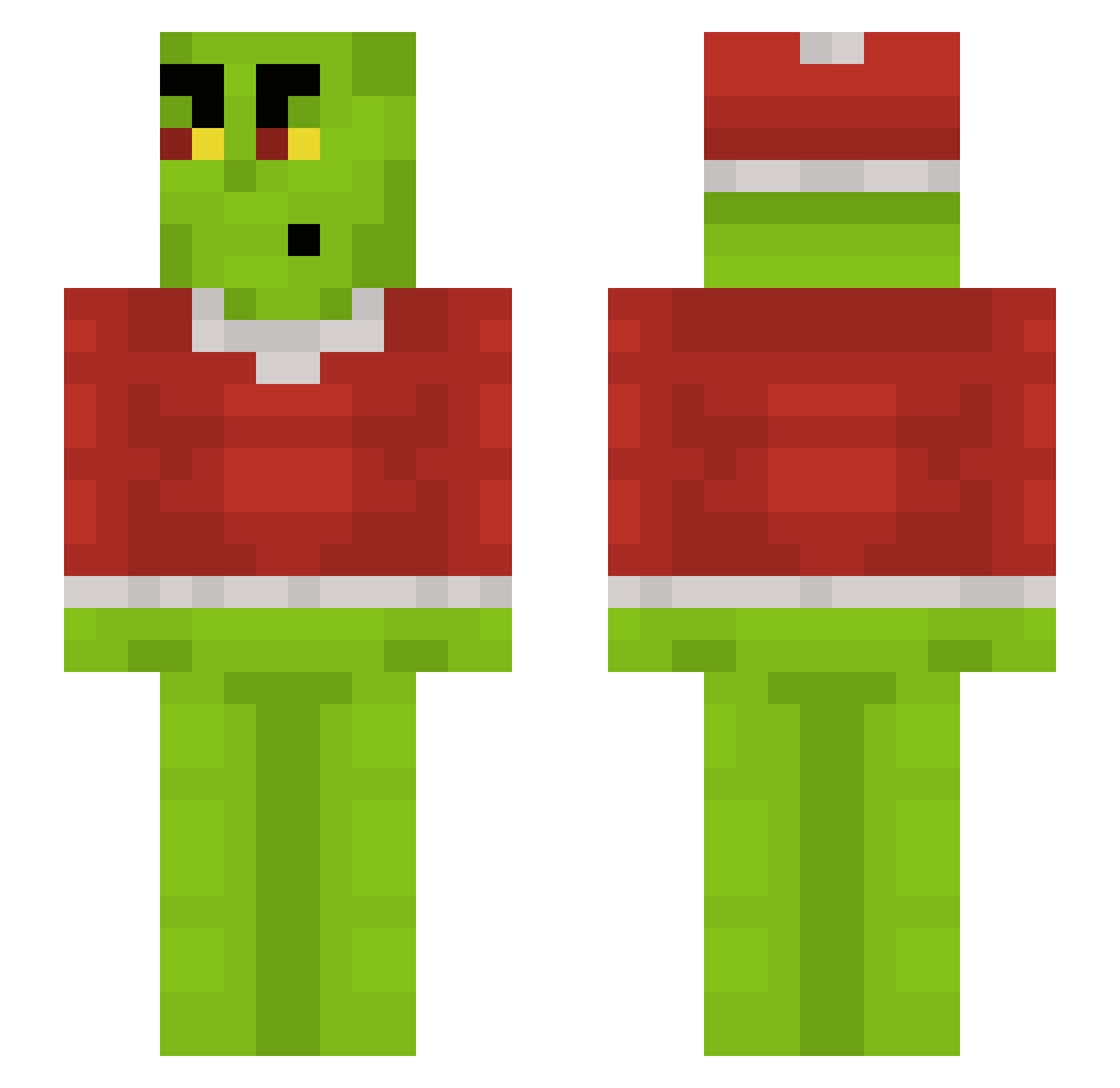 TechGames Minecraft skin, front and back view