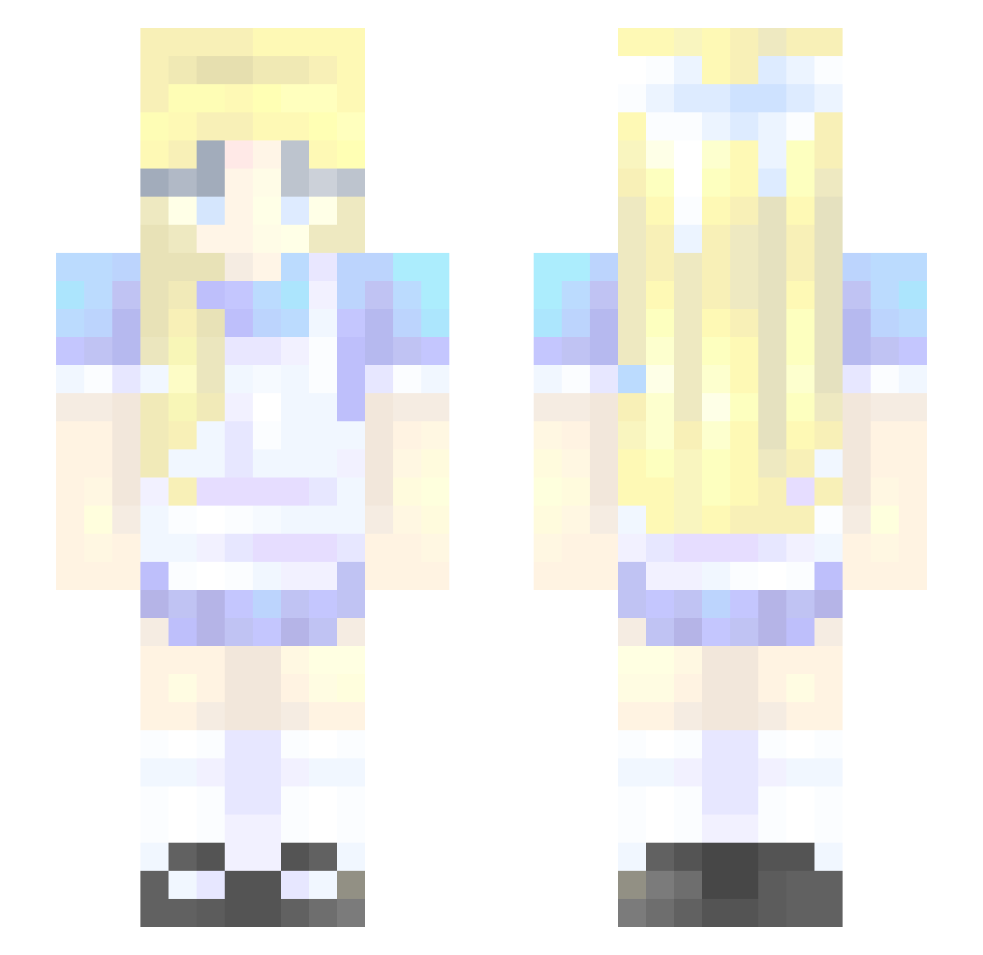 Bianco Minecraft skin, front and back view